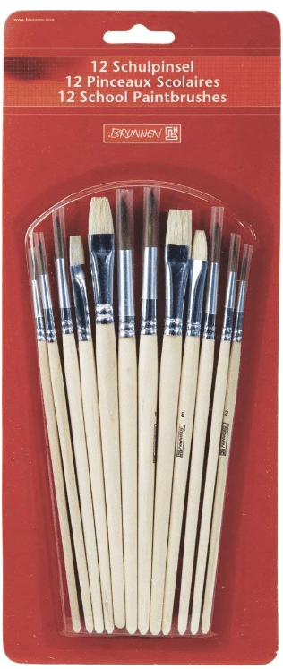 12 School Paintbrushes